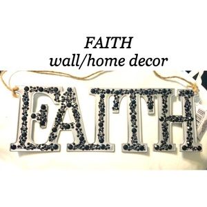 WALL DECOR ARTS & CRAFTS handcrafted embellished/bedazzled FAITH signage. NWT